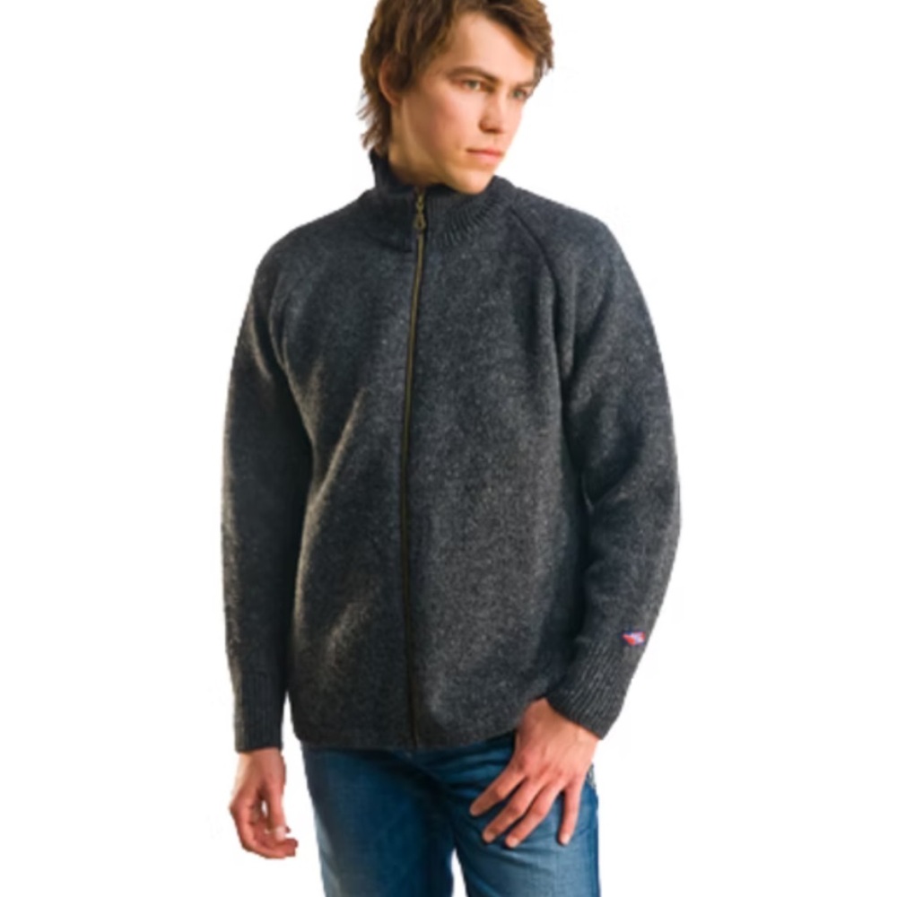Men's Charcoal Zip-Up Sweater